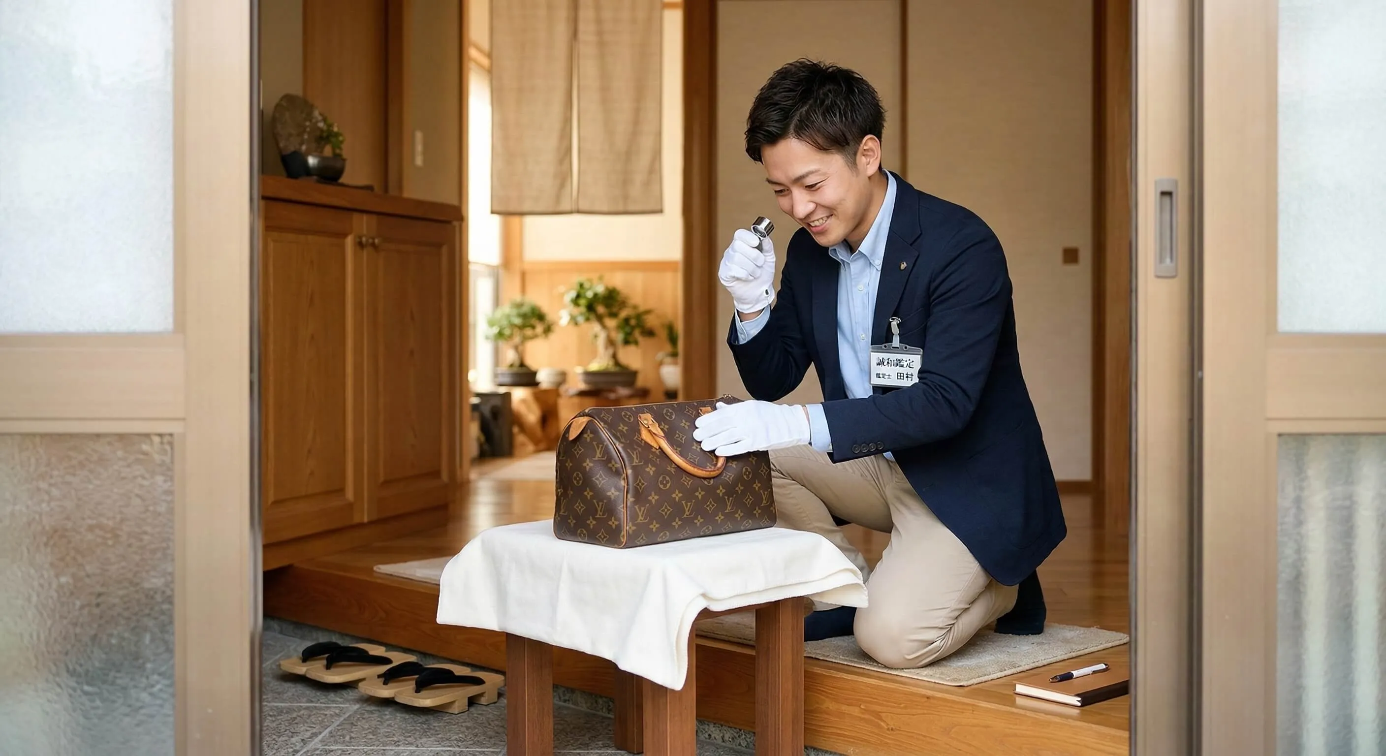 玄関先での査定画像